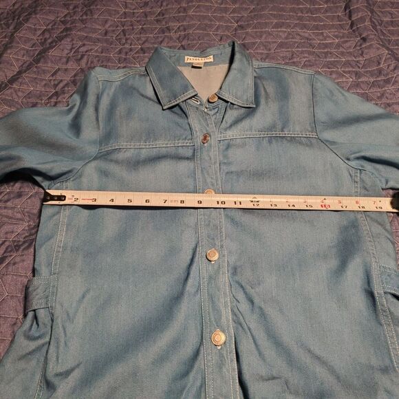 New Pendleton Size M Chambray Shirt Chore Jacket Shacket Lyocell Western - Picture 9 of 10